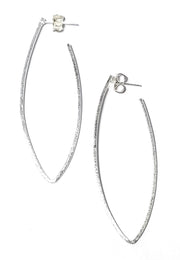 long v hoop earrings silver