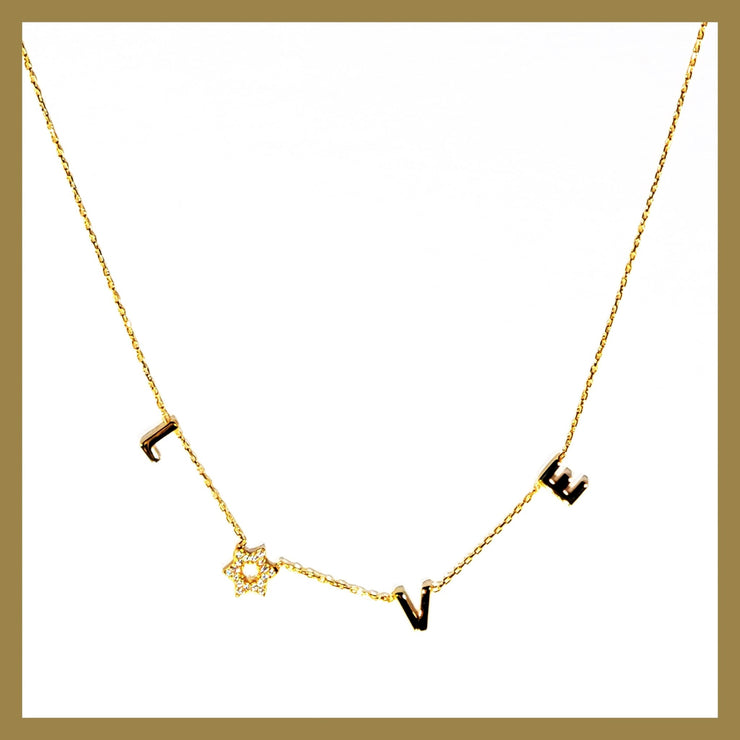 love star necklace gold