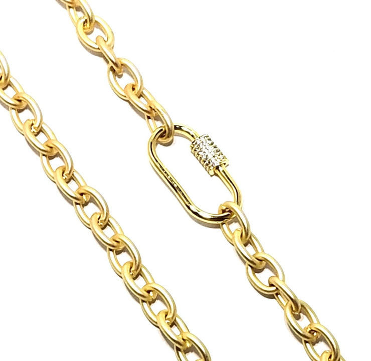 matte chain with pave lock