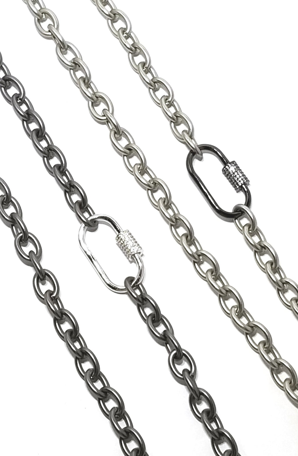 Matte Chain with Pavé Lock - Leila Jewels