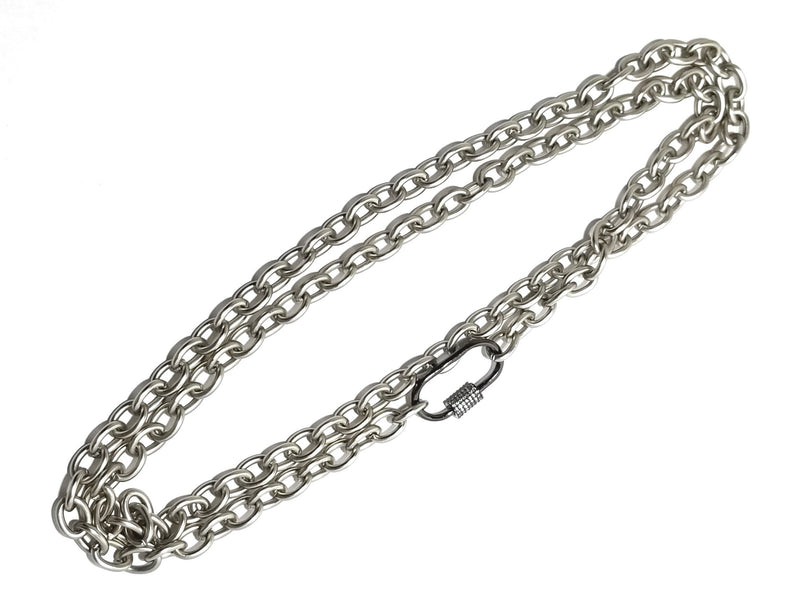 Matte Chain with Pavé Lock - Leila Jewels