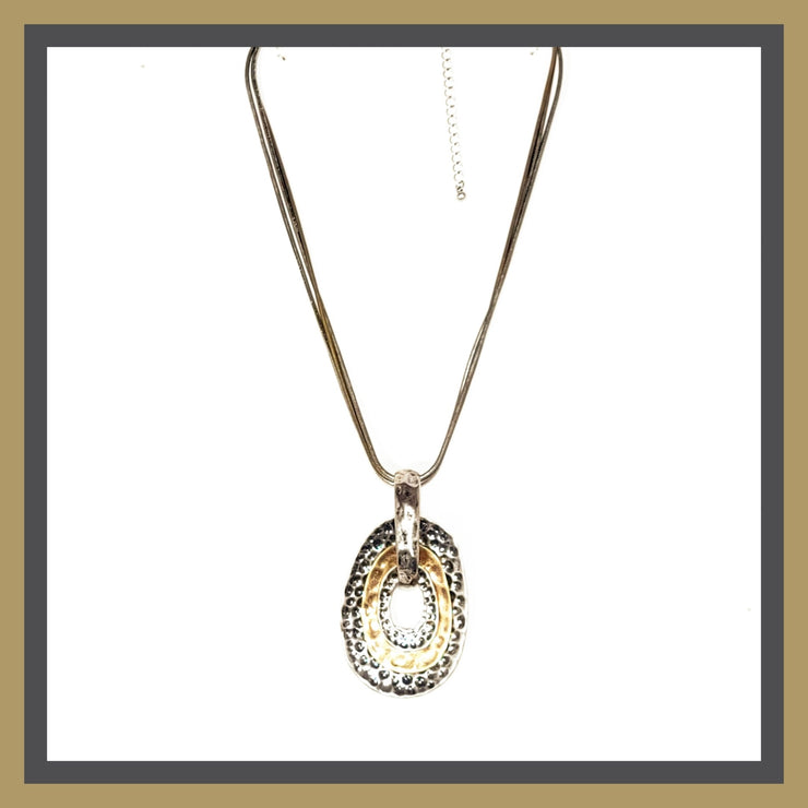 Mixed Metal Pendant Necklace - Leila Jewels