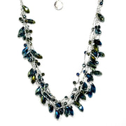 multi-strand faceted crystal necklace sapphire