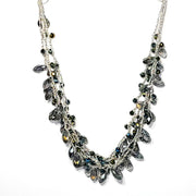 multi-strand faceted crystal necklace sage