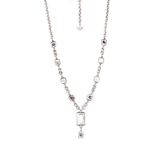 open rectangle pendant necklace amethyst