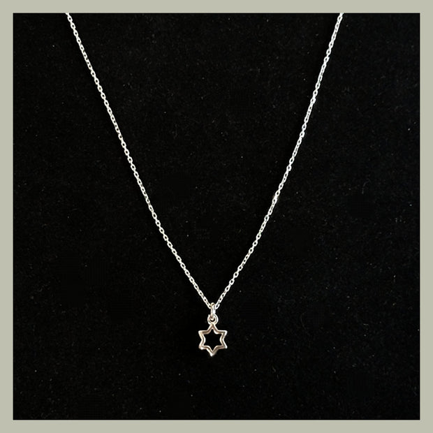 Outline Star of David Necklace - Leila Jewels