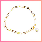 paperclip chain bracelet gold