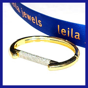 Pave' Hinged Bangle - Leila Jewels