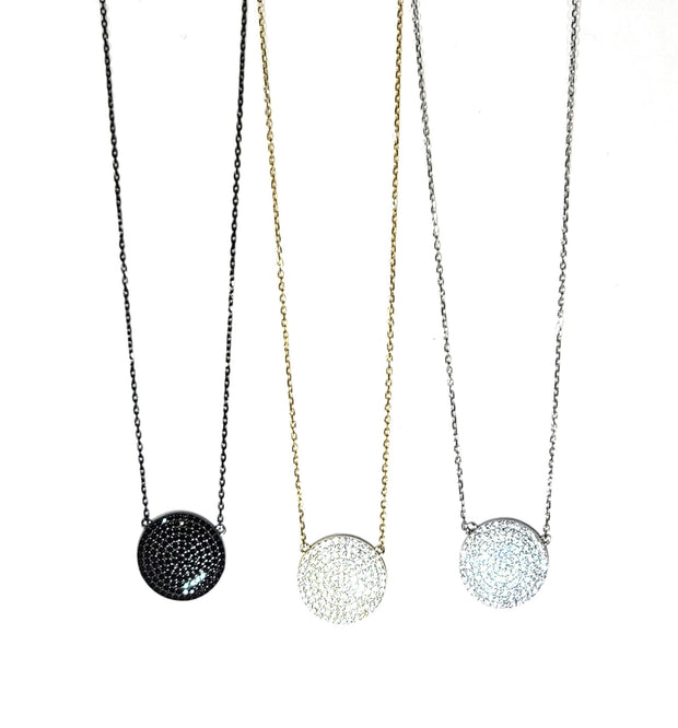 pavee disc necklace