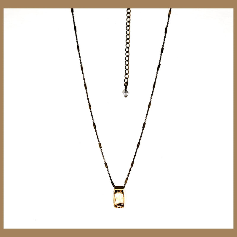 Peach Crystal Pendant Necklace - Leila Jewels