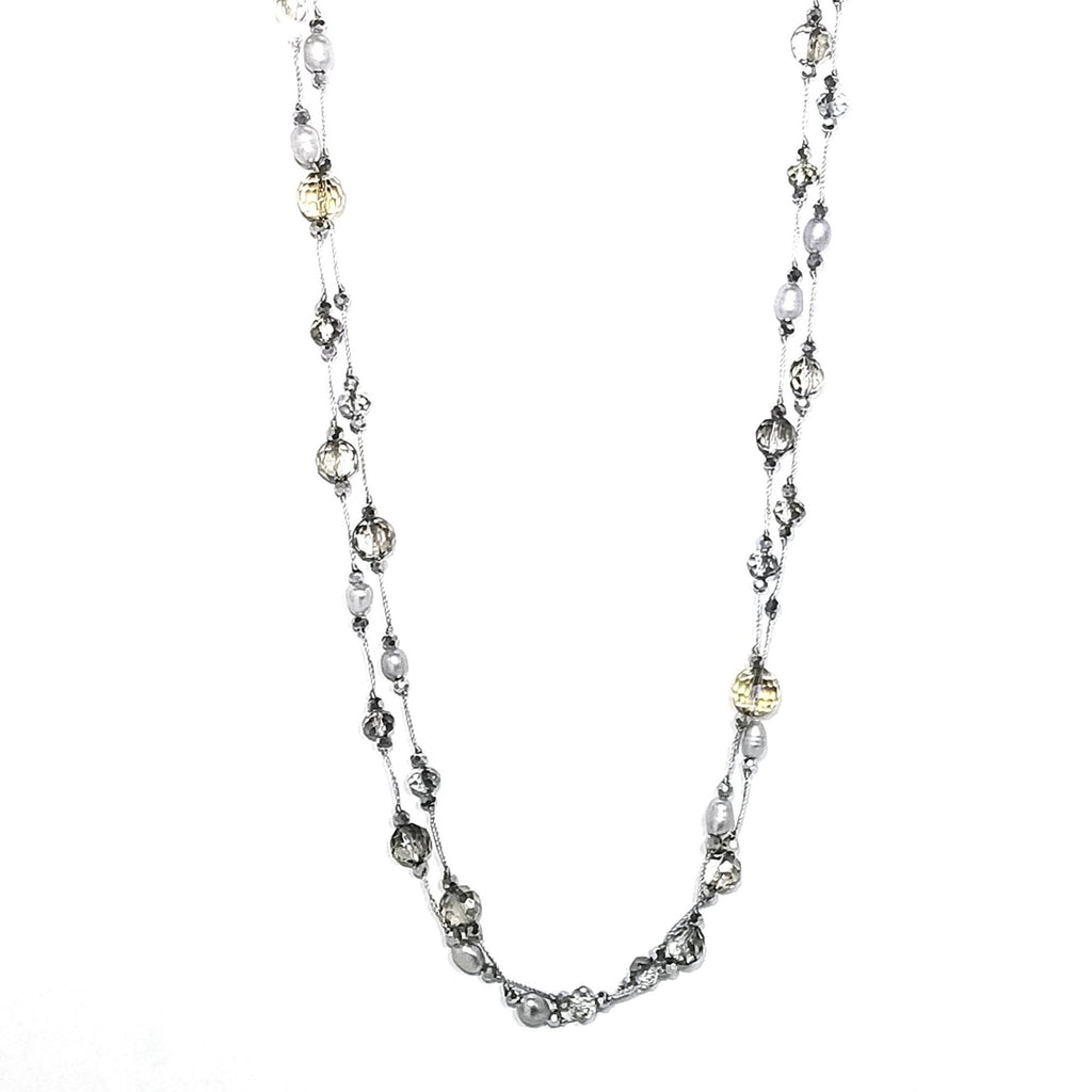 Pearl and Crystals Necklace - Leila Jewels