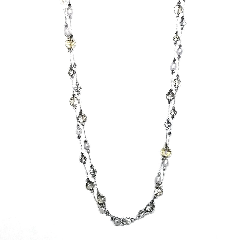 Pearl and Crystals Necklace - Leila Jewels