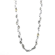pearl and crystals necklace silver