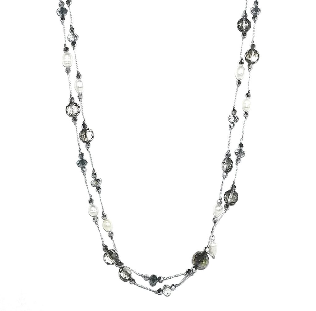 Pearl and Crystals Necklace - Leila Jewels