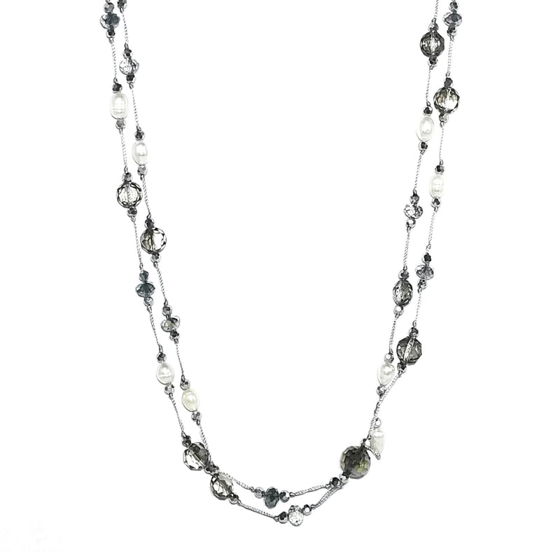 Pearl and Crystals Necklace - Leila Jewels