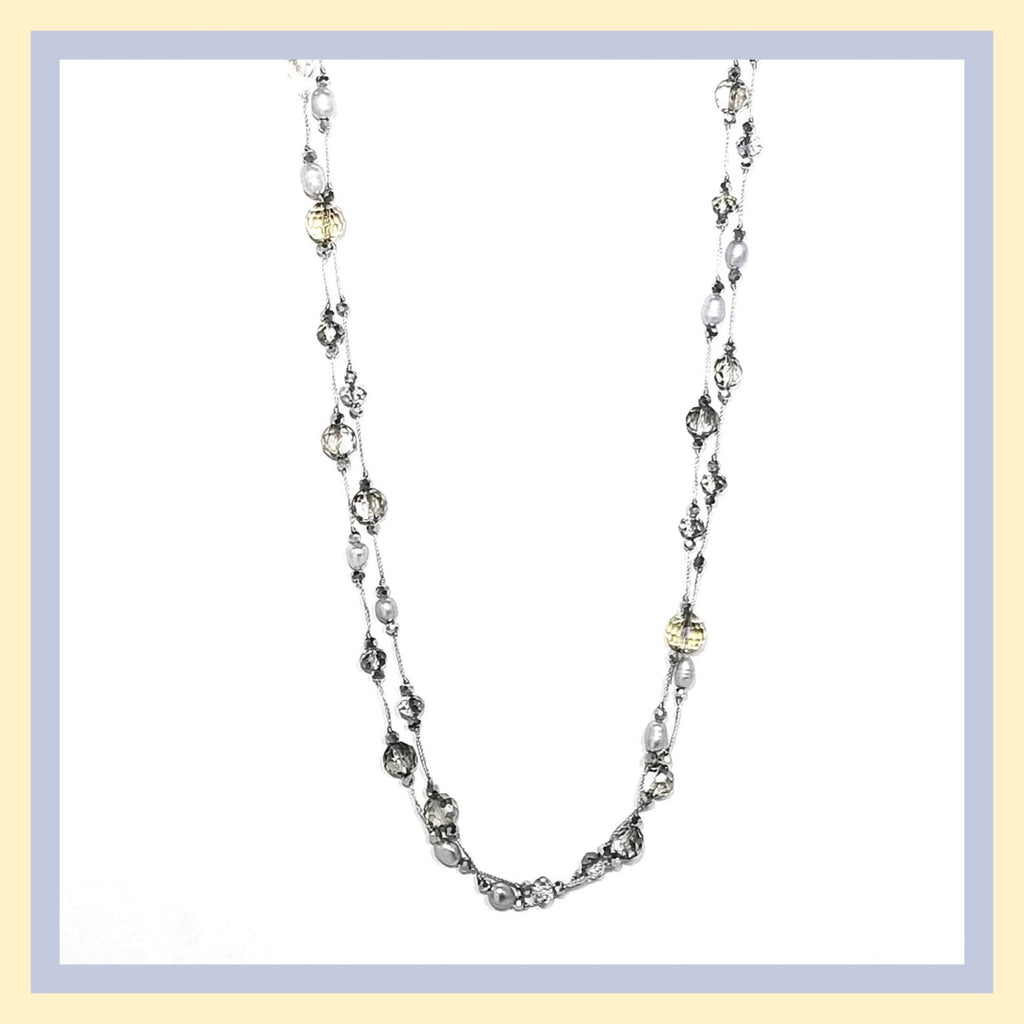 Pearl and Crystals Necklace - Leila Jewels