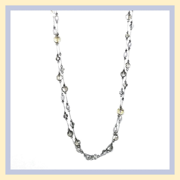 Pearl and Crystals Necklace - Leila Jewels
