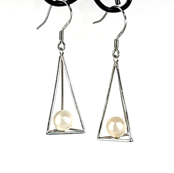 pearl pyramid cage earring leila jewels