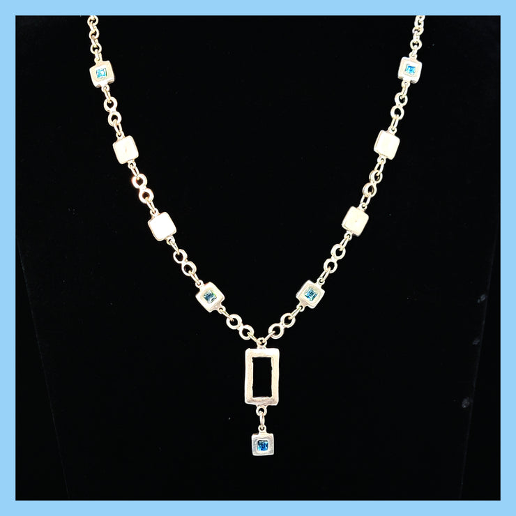 open rectangle pendant necklace