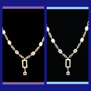 open rectangle pendant necklace