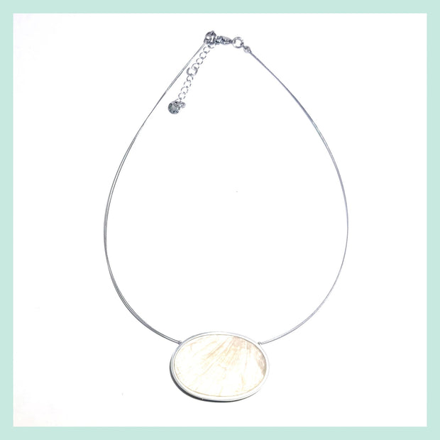 Reversible Oval Pendant Necklace - Leila Jewels