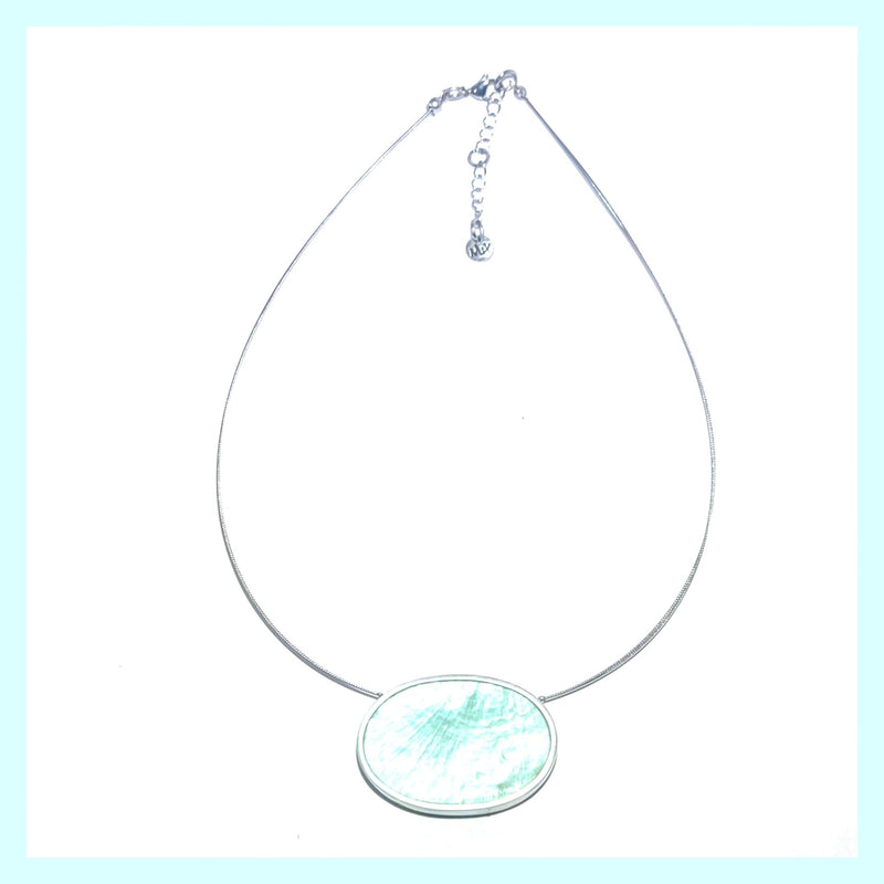 Reversible Oval Pendant Necklace - Leila Jewels