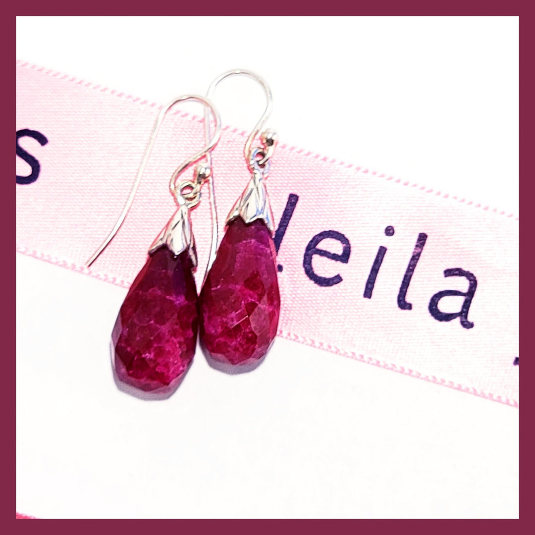 ruby drop earrings