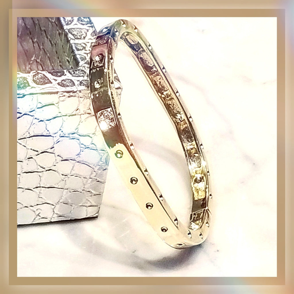 square sparkle bangle gold