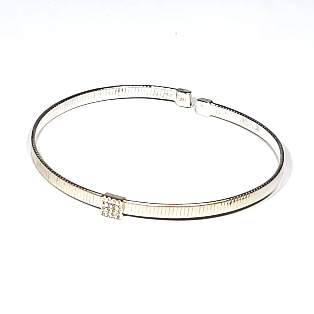 sterling ribbon bangle silver