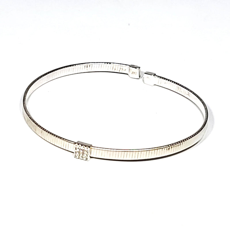 sterling ribbon bangle silver