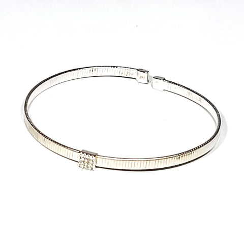 sterling ribbon bangle silver