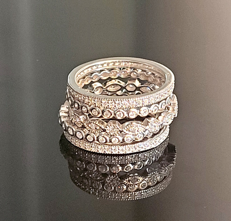 sterling silver 5 ring set