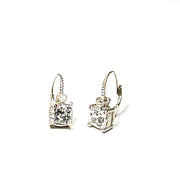 sterling silver 8mm square drop earrings