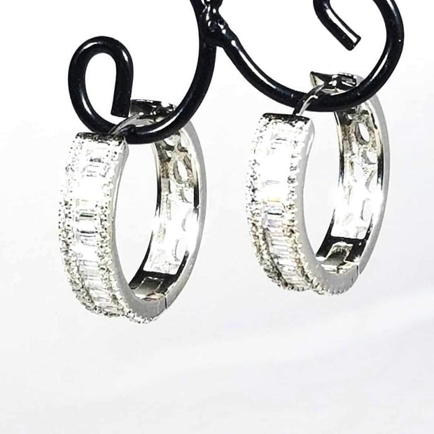 sterling silver and cz hoops