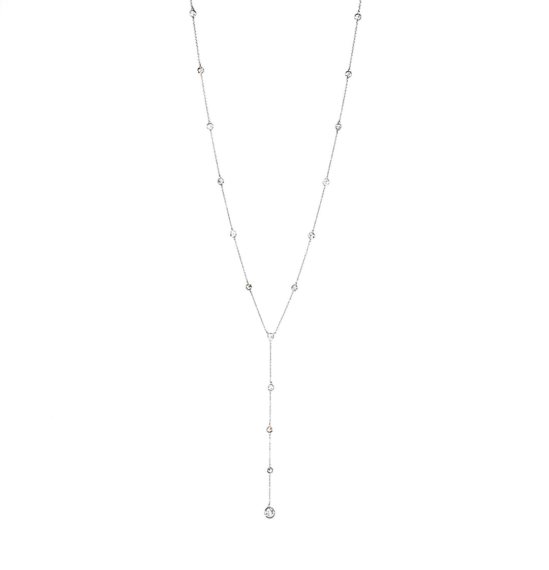 sterling silver and cz "y" necklace
