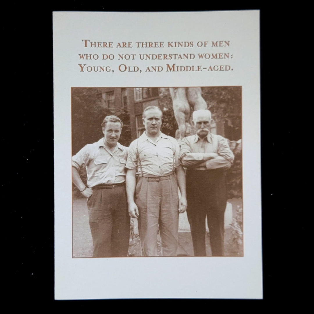 three kinds of men greeting card