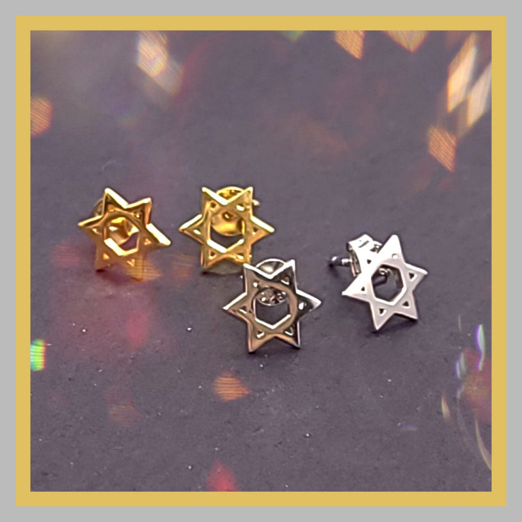 tiny star of david earrings