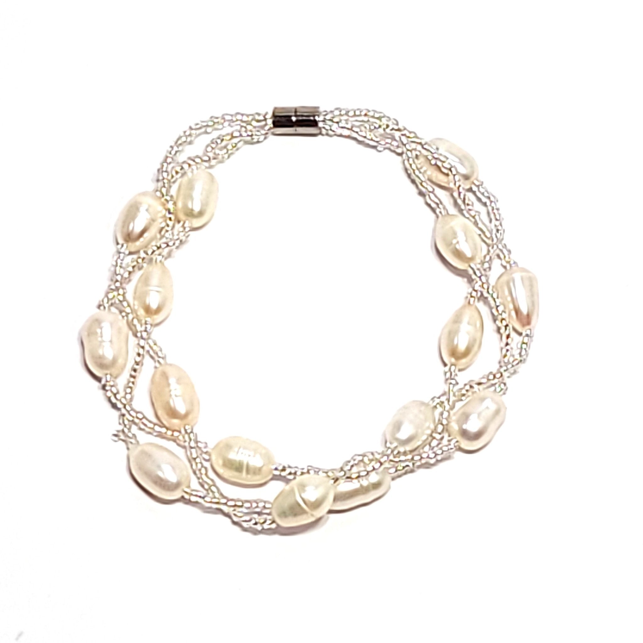 Woven Pearl Bracelet - Leila Jewels