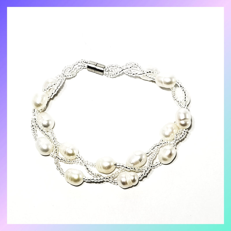 Woven Pearl Bracelet - Leila Jewels