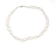 woven pearl necklace white